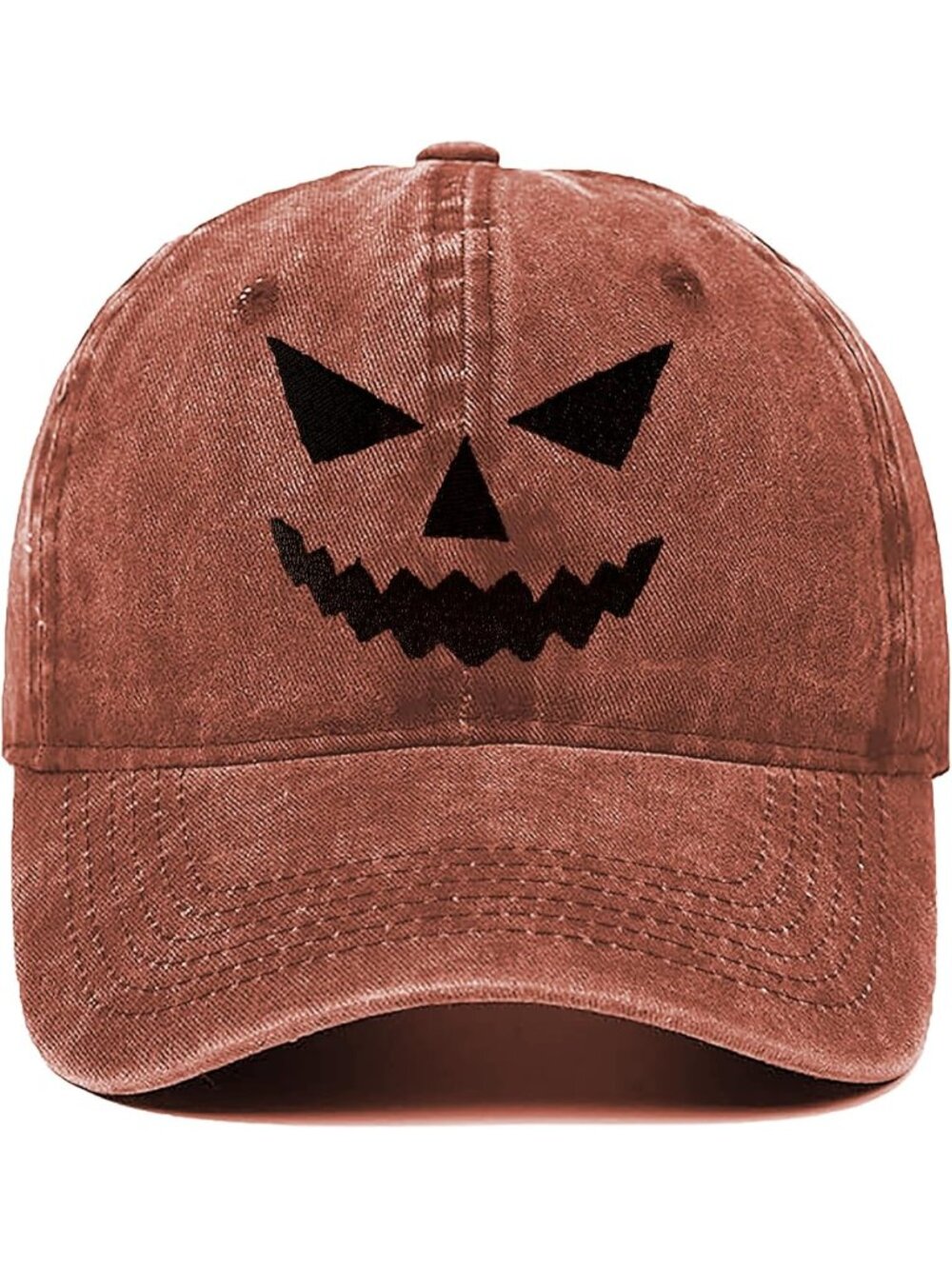Unisex Halloween-1-Orange Baseball Cap Vintage Pumpkin Adjustable Denim Dad Hat